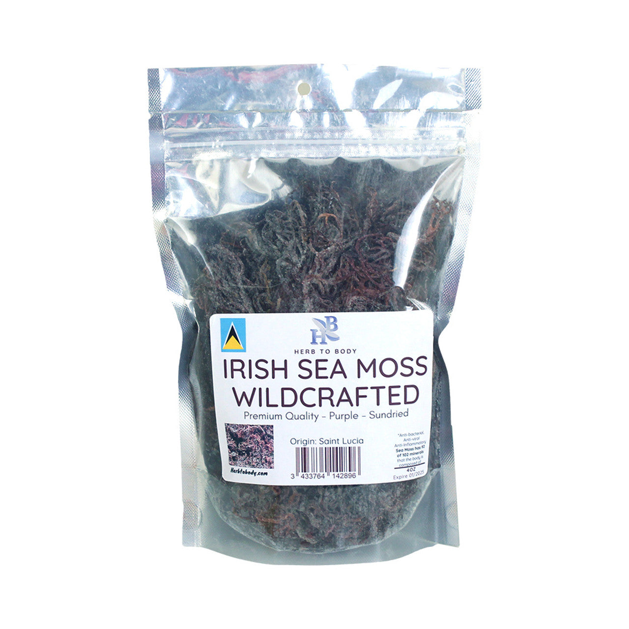 Wild Crafted Purple Seamoss St Lucia 4oz